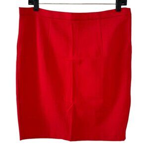 NEW Dalia Collection Red Modern Fit Short Straight Stretch Skirt Low Waist Zip 8